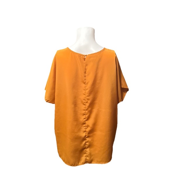 Christie & Jill Brown Cap SleeveBlouse 100% Polyester Size XL - Picture 2 of 6